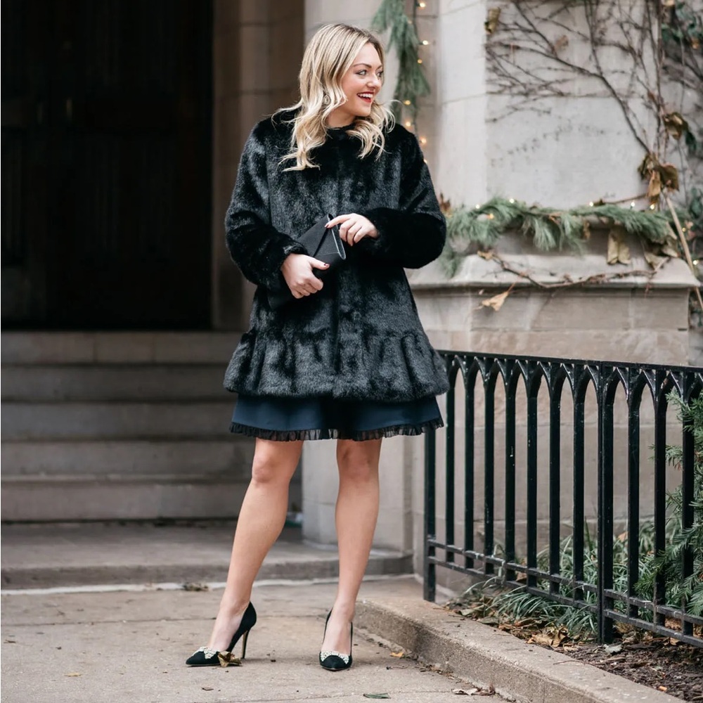 Kate Spade Faux Fur Flounce Coat